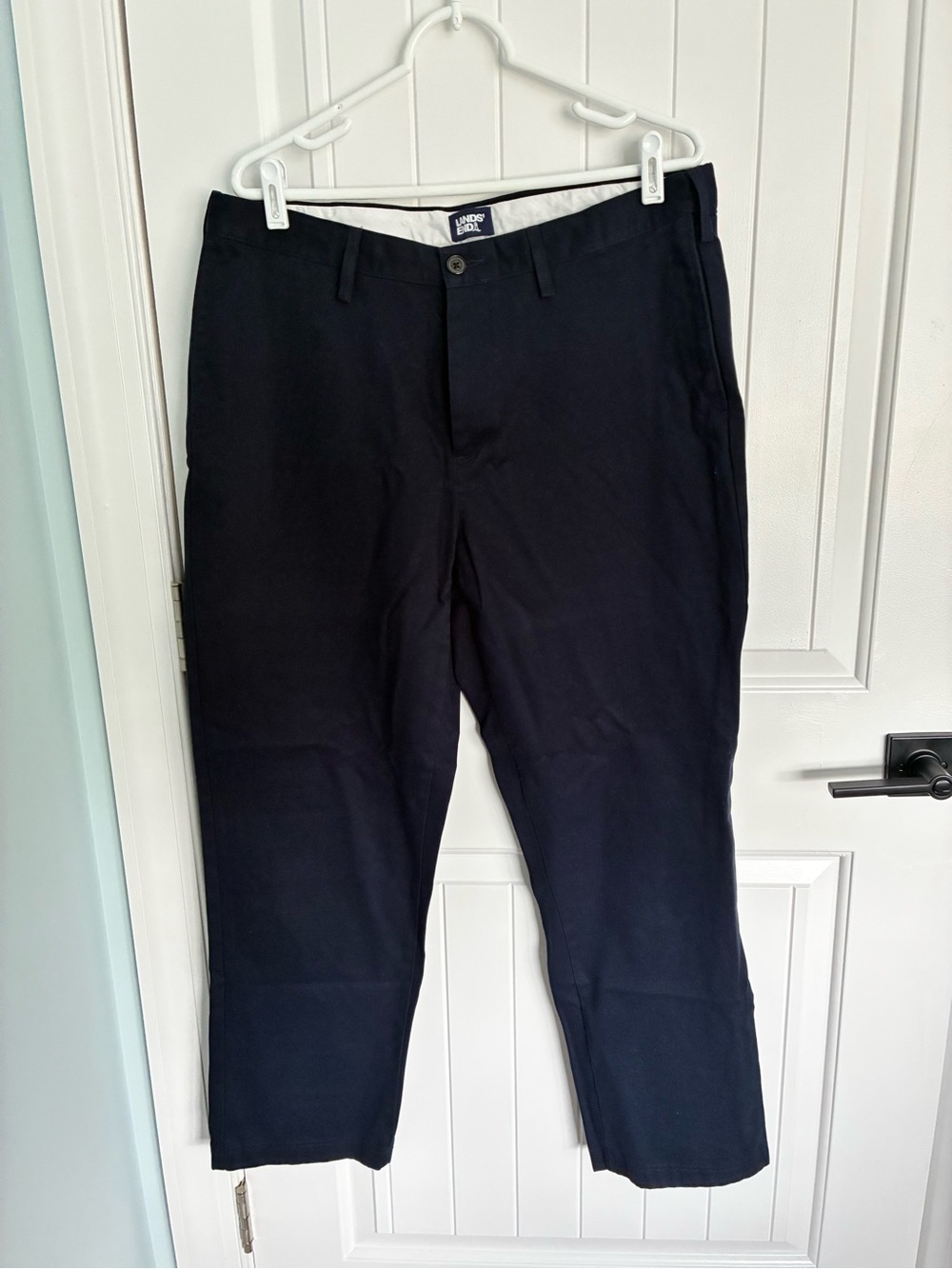 Lands' End Navy Straight-Leg Chinos for Men